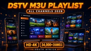 DStv M3U playlist South Africa with all channels in HD and 4K