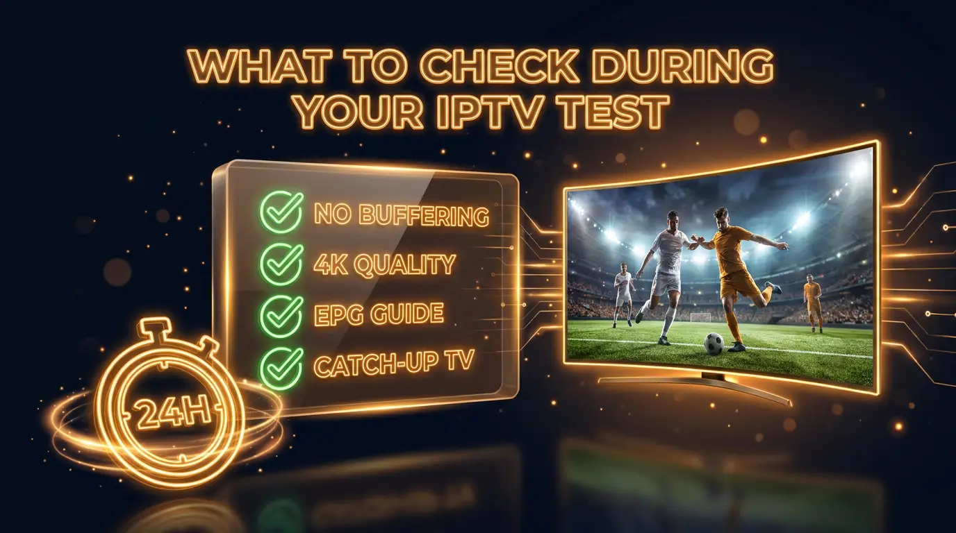 What to check during your IPTV test — buffering, 4K quality, EPG and catch-up